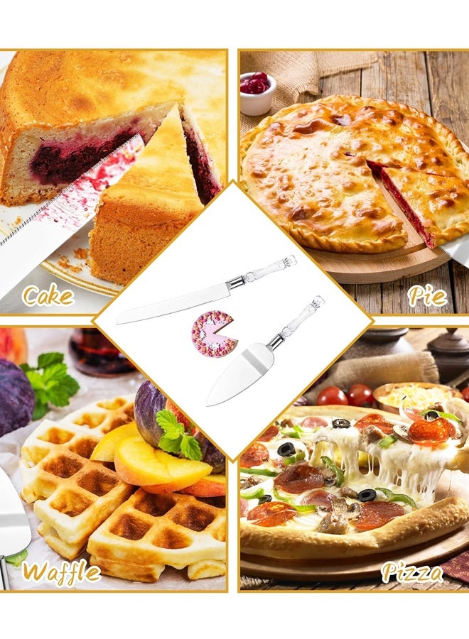 2 Pcs Cake Cutting Set for Wedding,Wedding Cake Knife with Acrylic Faux Crystal Handles - Image 5